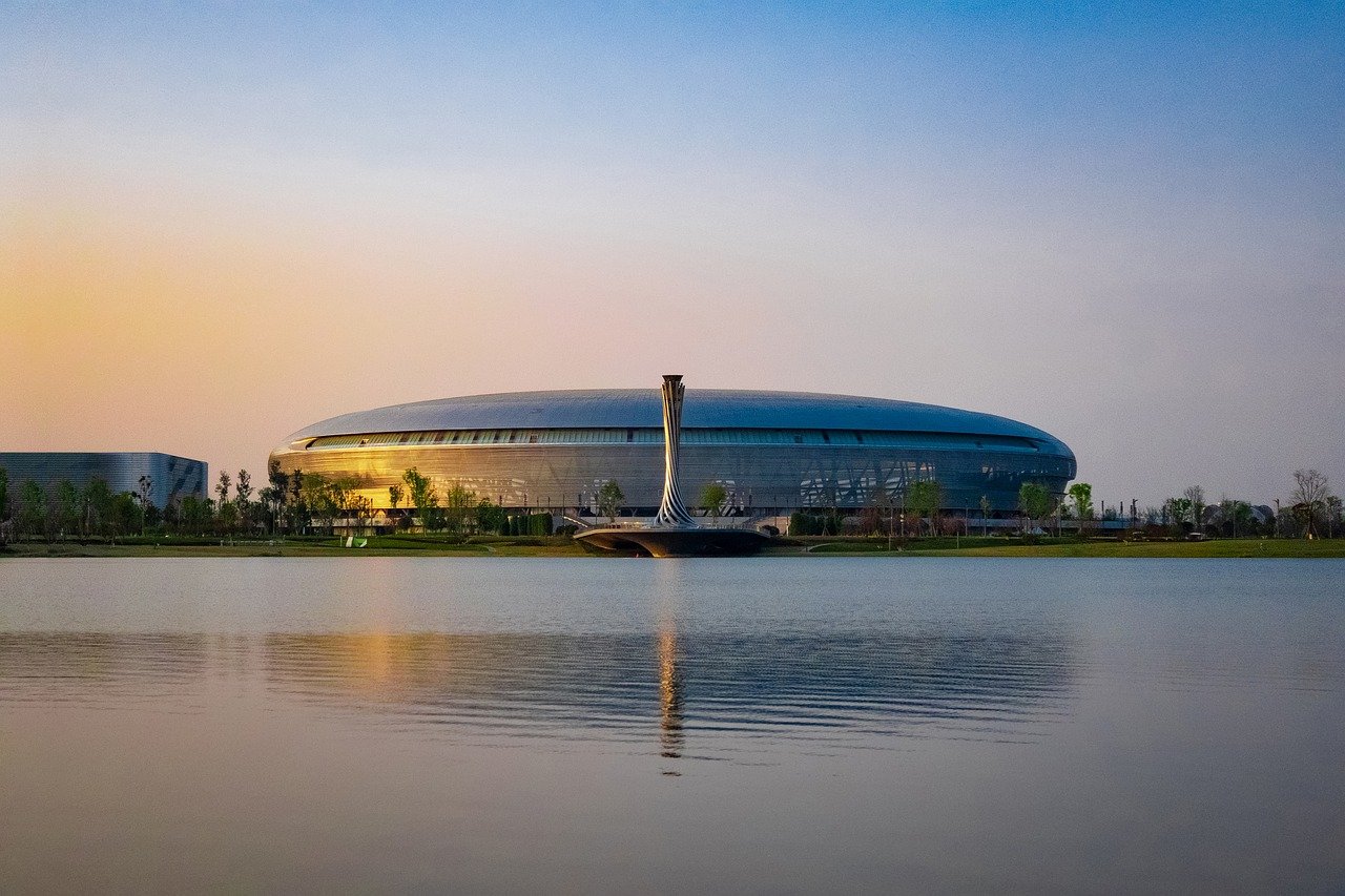 lake, bridge, stadium, torch, park, dong'an lake, chengdu, china, universiade, world university games, sky, fisu world university games, sports meeting, stadium, stadium, stadium, stadium, stadium, chengdu, chengdu, chengdu, nature, chengdu, china