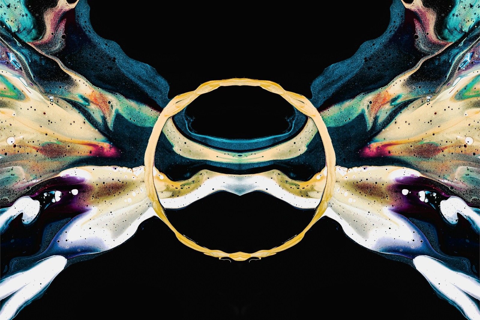 a close-up of a colorful mask